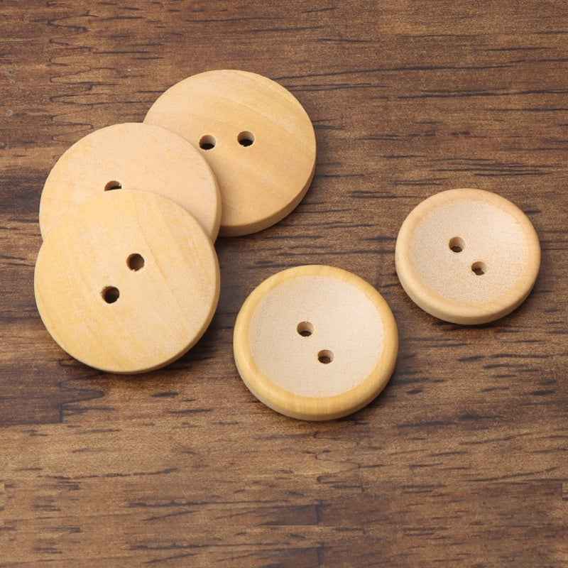 Two-Hole Bowl-Shaped Wood Buttons for Children's Outerwear Shirts Cardigans - Lots of Buttons