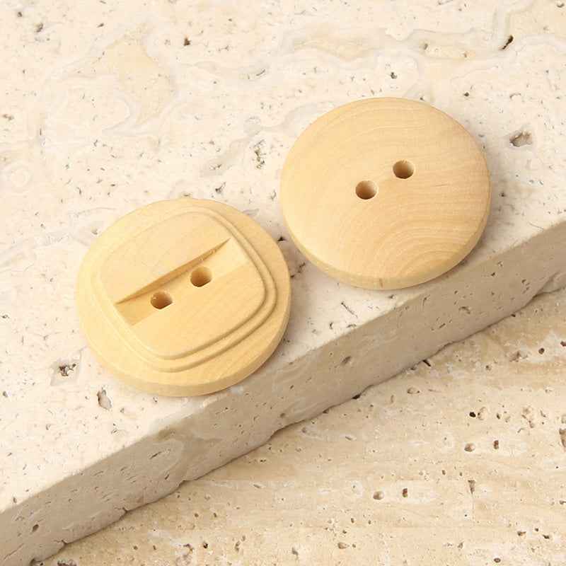 12-22mm Round 2 Hole Natural Poplar Wood Buttons for Children's Sweaters Cardigans - Lots of Buttons
