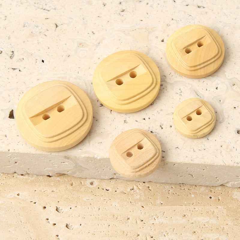 12-22mm Round 2 Hole Natural Poplar Wood Buttons for Children's Sweaters Cardigans - Lots of Buttons
