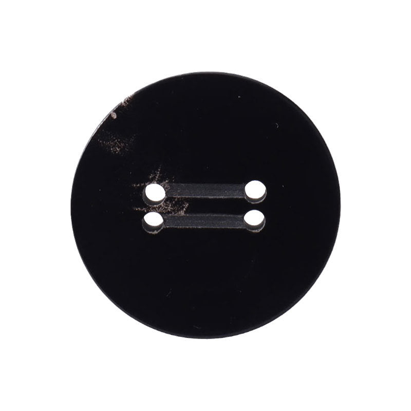 15-25mm Doppio Scanalatura Nero Rotondo 4 Fori Bottoni in Vera Corno 12pz
