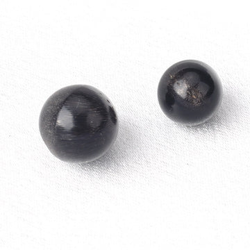 10/11mm Bottoni a Perla in Corno di Bufalo d'Acqua Naturale Nero con Foro Nascosto 10pz