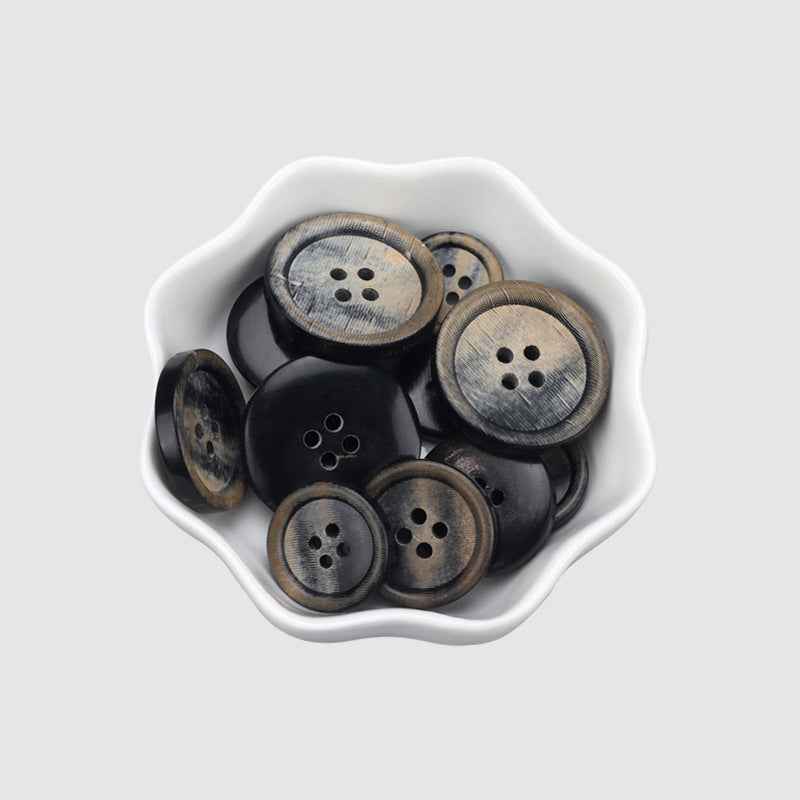 15-25mm Black Genuine Buffalo Horn Buttons for High End Men's Suits and Coats 2pcs - Lots of Buttons