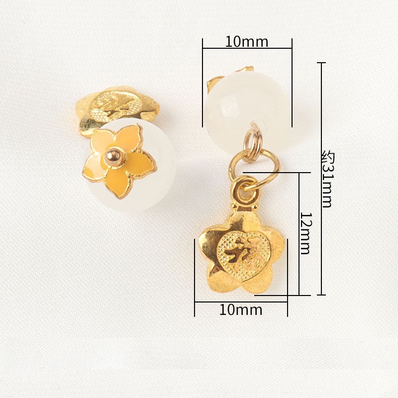Pendant Chinese Frog Knot Button for Hanfu Qipao with Tassel 12pcs