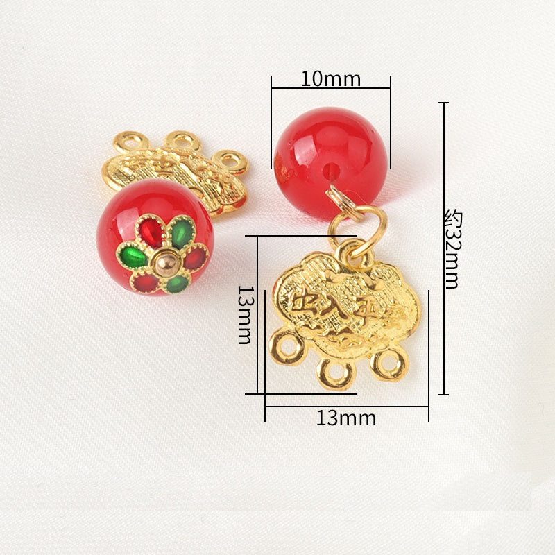 Pendant Chinese Frog Knot Button for Hanfu Qipao with Tassel 12pcs