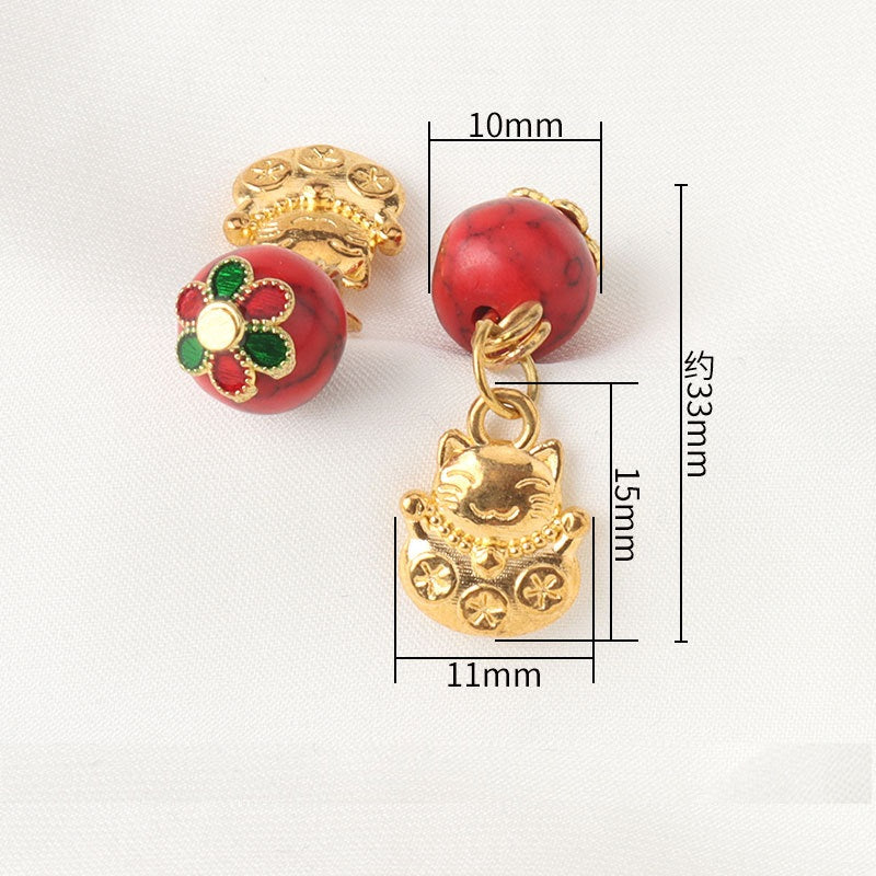 Pendant Chinese Frog Knot Button for Hanfu Qipao with Tassel 12pcs