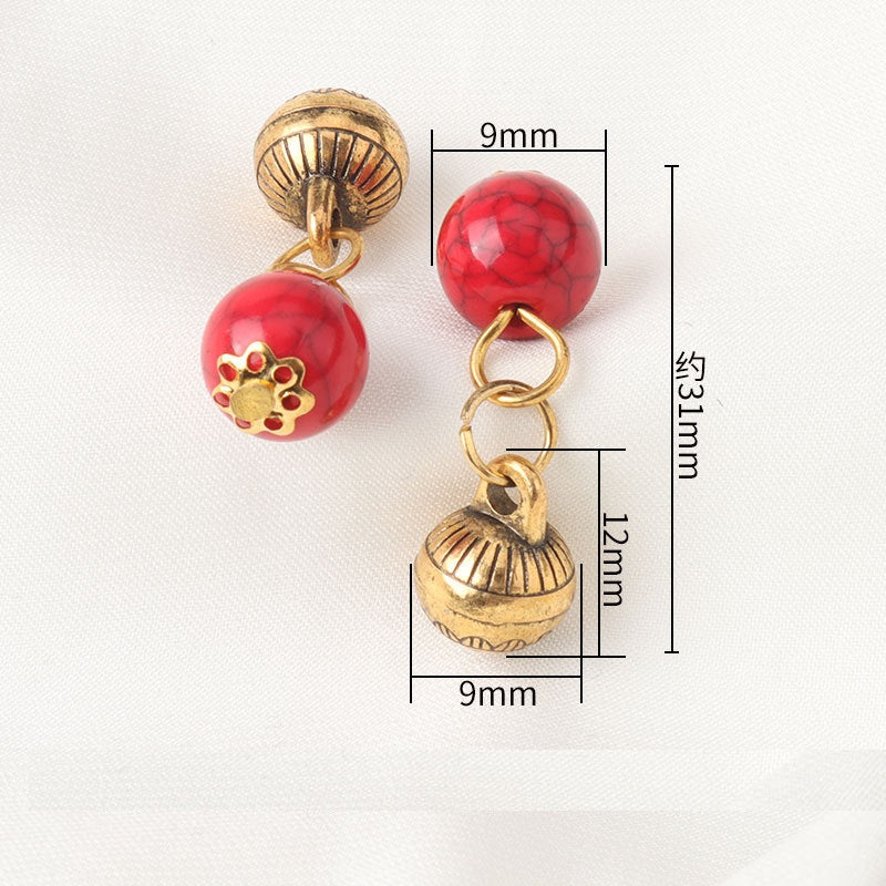 Pendant Chinese Frog Knot Button for Hanfu Qipao with Tassel 12pcs