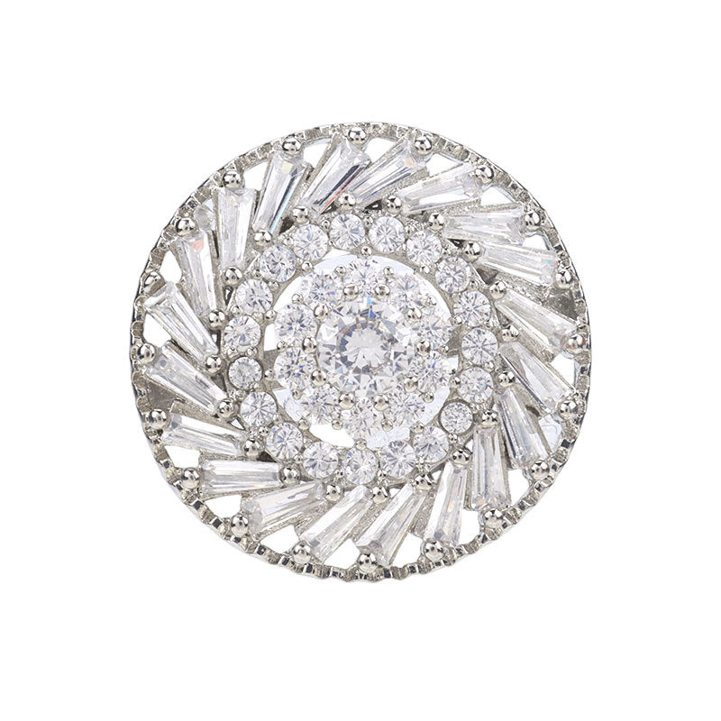 19mm Rhinestone Zircon Crystal Round Metal Button for Women's Skirts 2pcs - Lots of Buttons