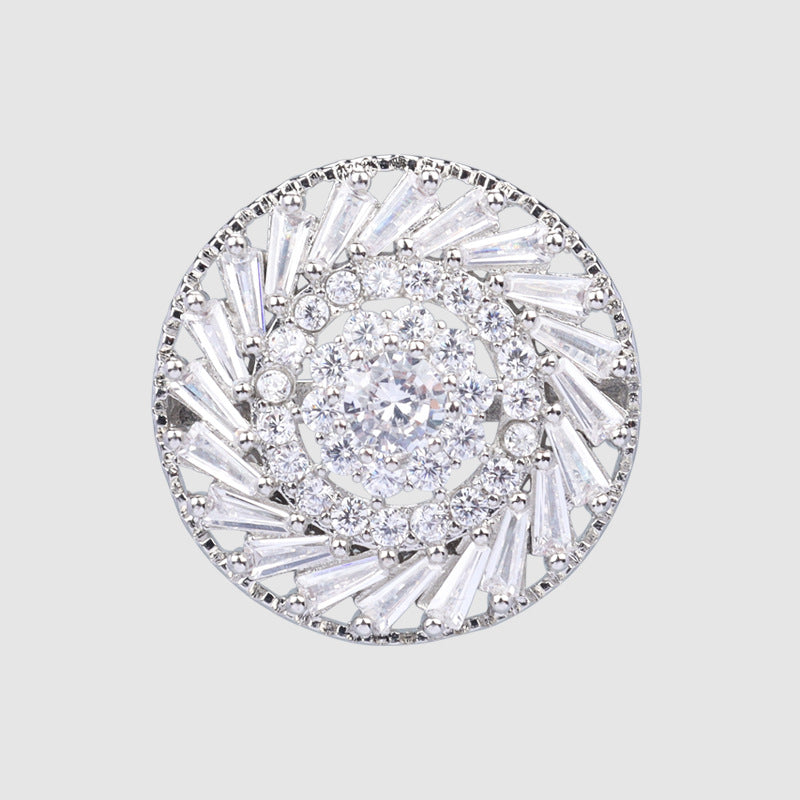 19mm Rhinestone Zircon Crystal Round Metal Button for Women's Skirts 2pcs - Lots of Buttons