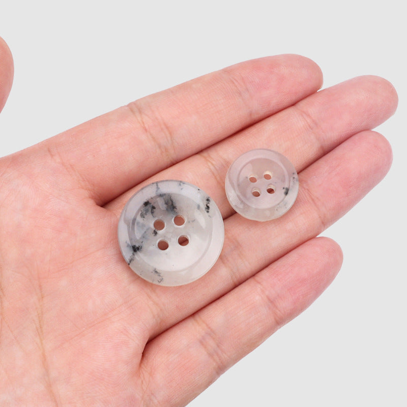 Natural Jade Four Hole Buttons for Fashion Cheongsam Tangzhuang 2pcs