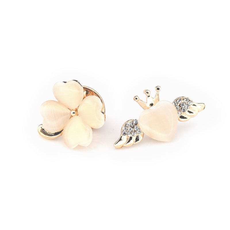 8 Pack Golden Brooches Sunflower Bow Snowflake Bee Cat Angel Flower Four Leaf Clover