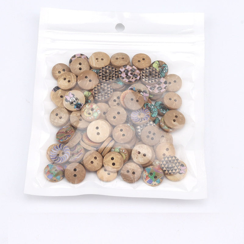 Boutons en Coquille de Noix de Coco DIY 9-11mm 400 Pack (Styles Assortis)