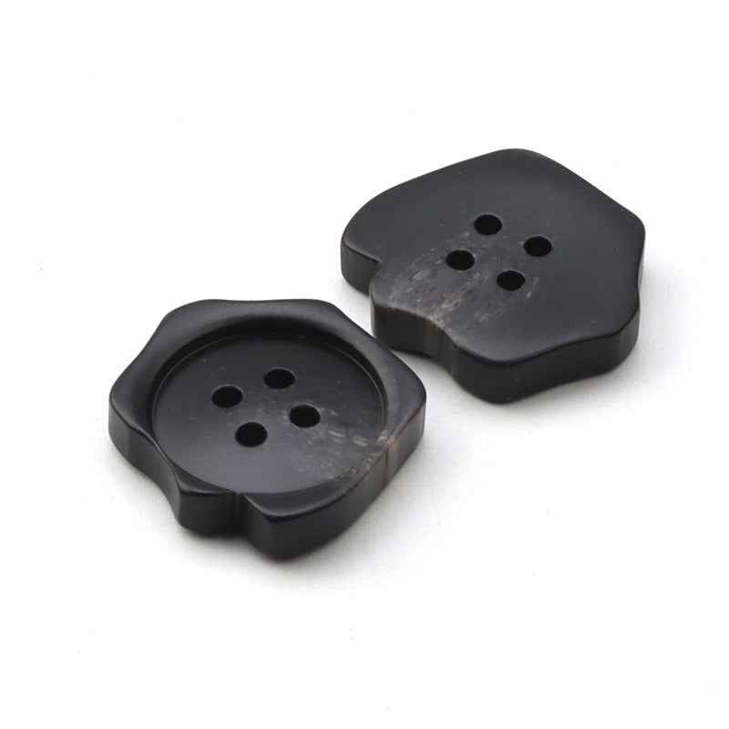 15/21/25mm Irregular 4-Hole Black Resin Buttons for Men's Suits and Trousers 30pcs - Lots of Buttons