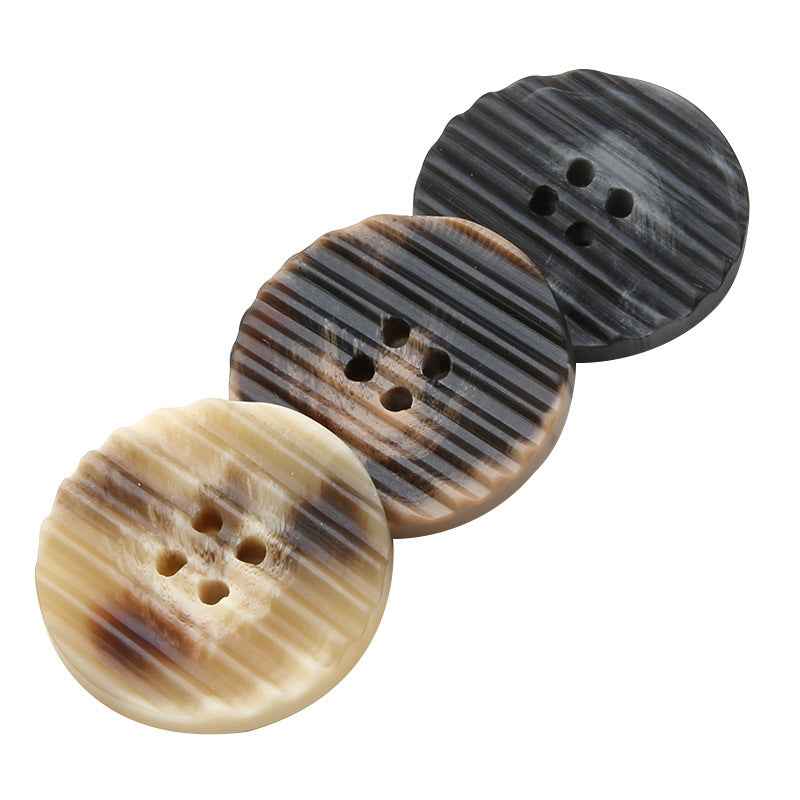 15-30mm Black, Beige, Brown Round 4-Hole Resin Buttons for Men's Suits 30pcs - Lots of Buttons