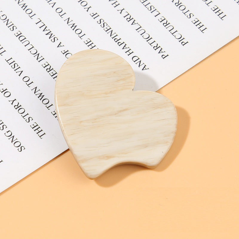Heart-Shaped Wood Grain Resin Shank Buttons 25 Pack(17/21/23/25/32mm)