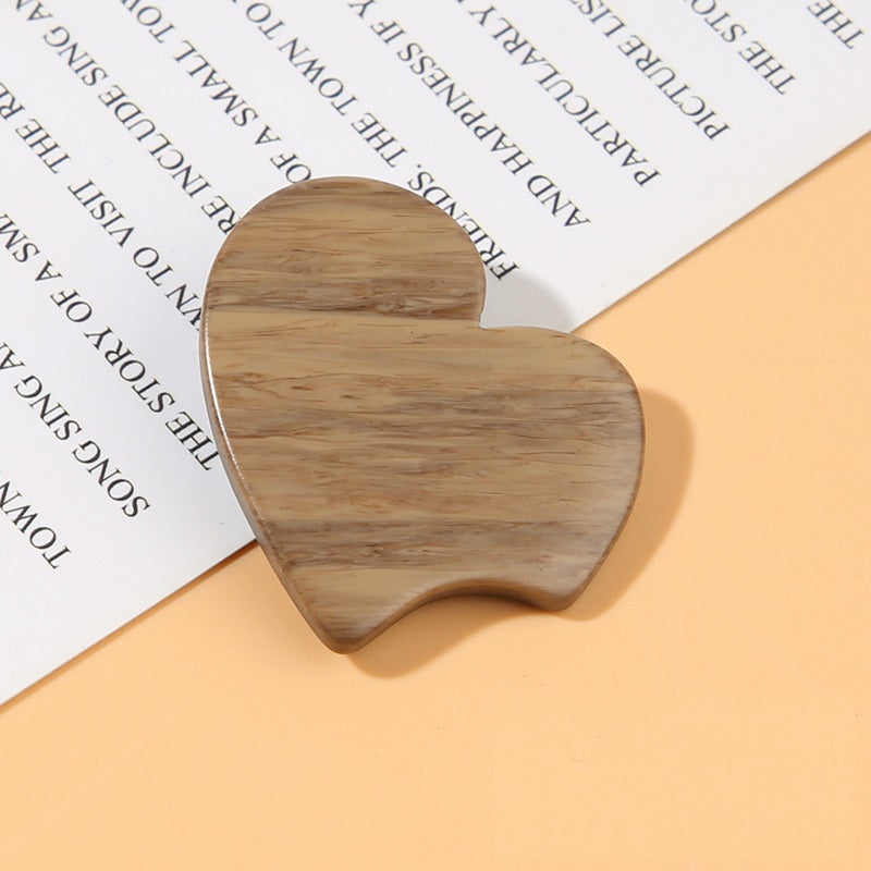Heart-Shaped Wood Grain Resin Shank Buttons 25 Pack(17/21/23/25/32mm)