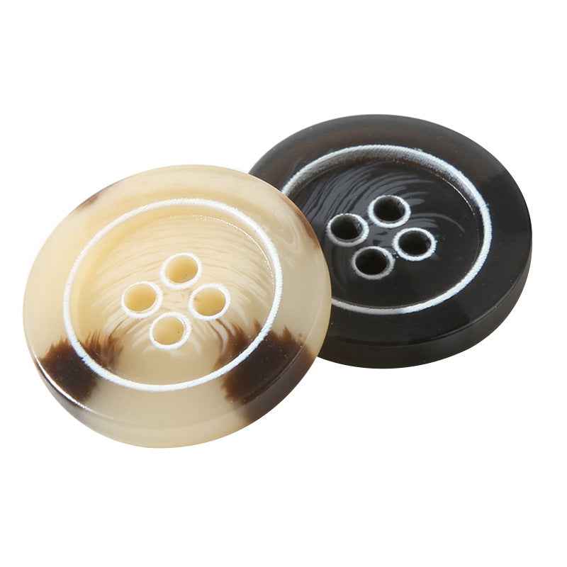 15-25mm Round Resin Four-Hole Buttons for Men's Clothing and Trousers 30pcs - Lots of Buttons
