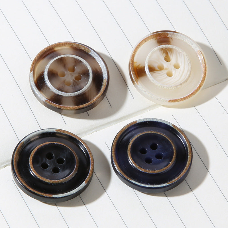 15/18/20/23/25mm Rund Fyrhåls Resin Polerad Kant Knappar 50st