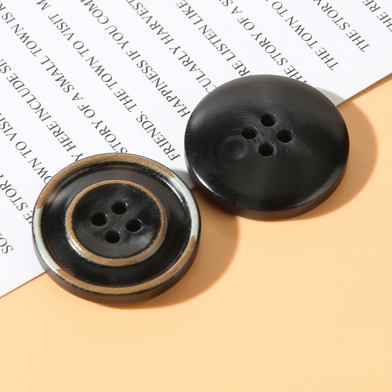 15/18/20/23/25mm Rund Fyrhåls Resin Polerad Kant Knappar 50st