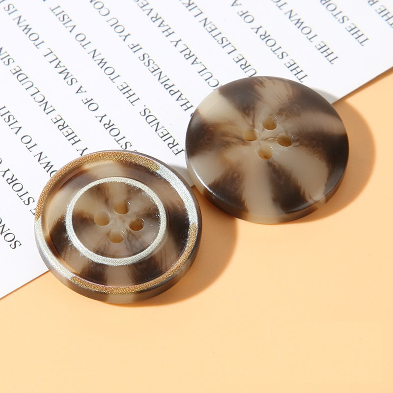 15/18/20/23/25mm Rund Fyrhåls Resin Polerad Kant Knappar 50st