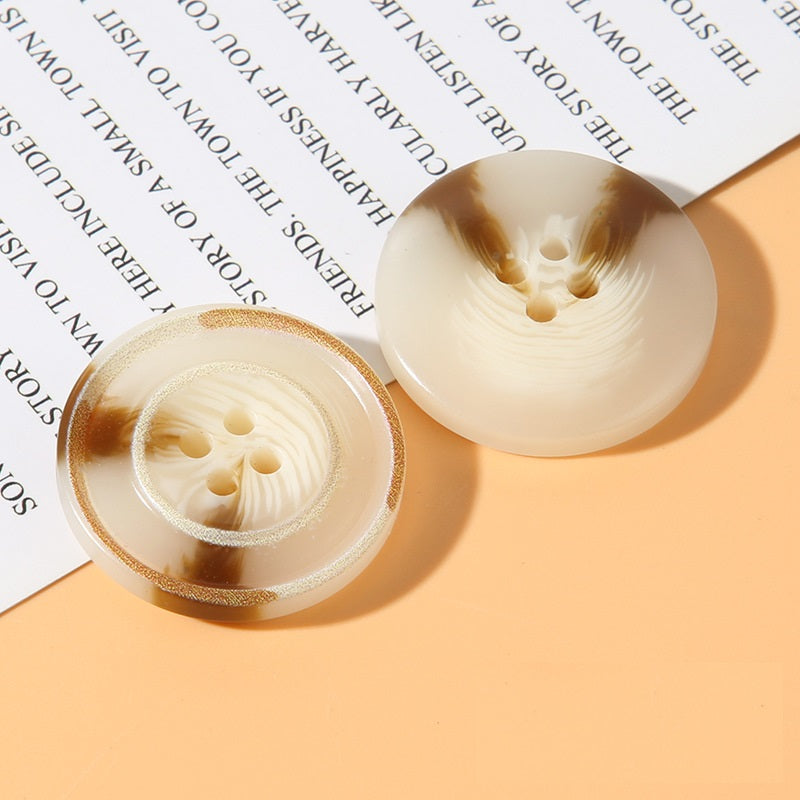 15/18/20/23/25mm Rund Fyrhåls Resin Polerad Kant Knappar 50st