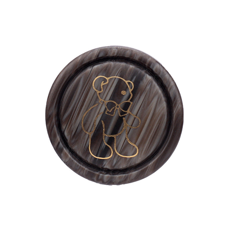 18/22/25mm Kerek Medve Gyanta Gombok Fekete Fehér Bézs Barna 12db