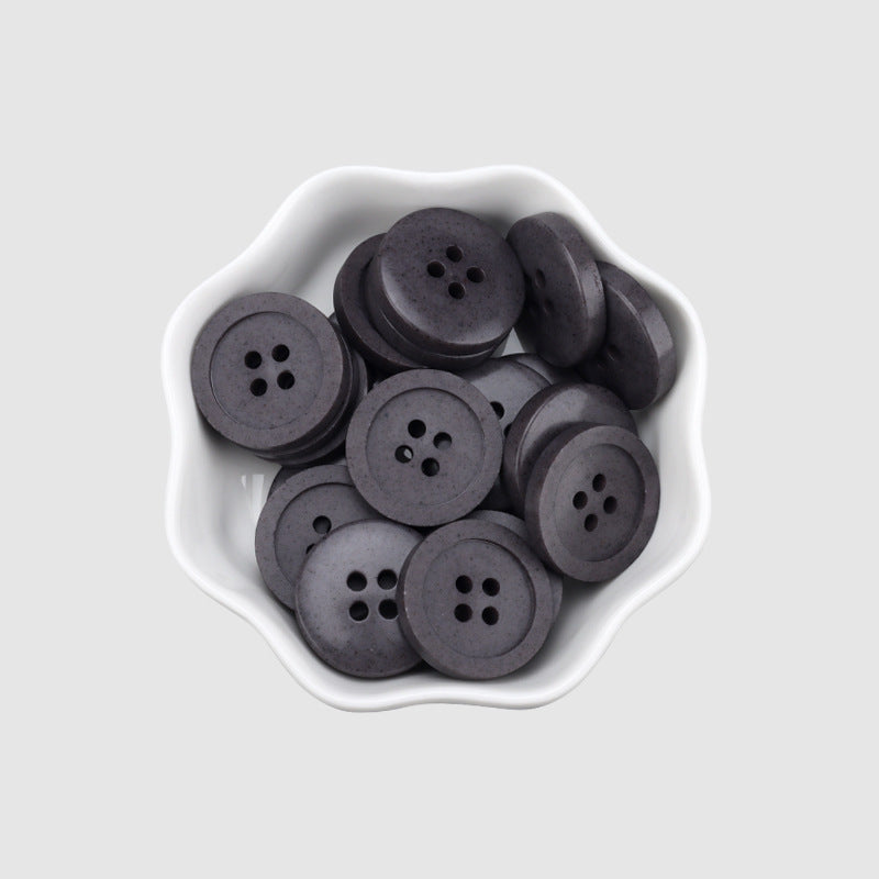 15-25mm Gråbruna Återvunna Harcirkulära Fyrhålsknappar 30-pack