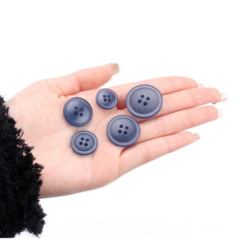15-25mm Rund Pärlemor Genomskinlig Återvunnen Harpiks Knappar 30 Pack