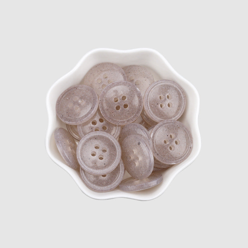 15-25mm Rund Pärlemor Genomskinlig Återvunnen Harpiks Knappar 30 Pack