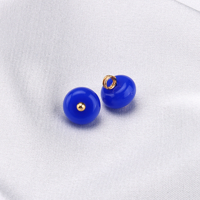 10mm Chinese Resin Buttons Grass Green Royal Blue for Stand-Collar Shirts 30 Pack