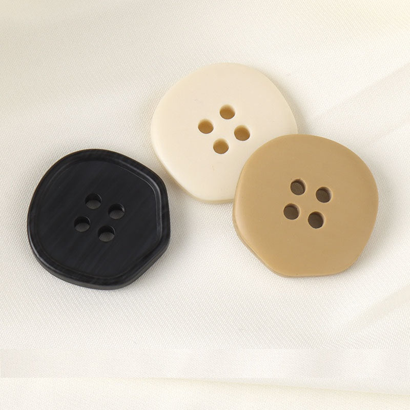 18-28mm Svart Beige Khaki Geometriska 4-Hål Träådring Resin Knappar 20ST