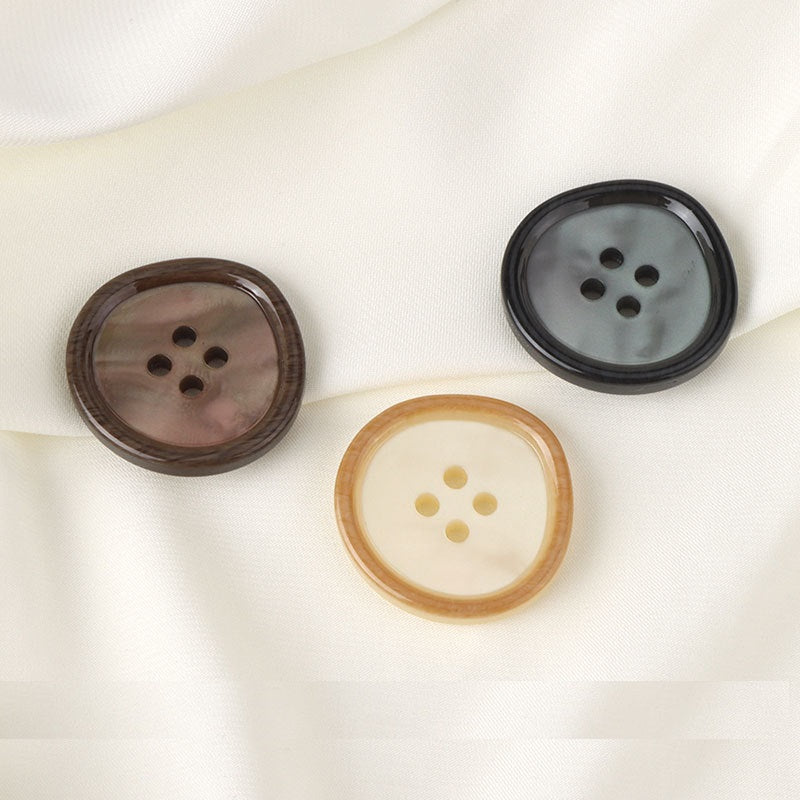 17,5-30 mm Vattendroppe Svart Beige Brun Harpiks Knappar för Jackor 20 st