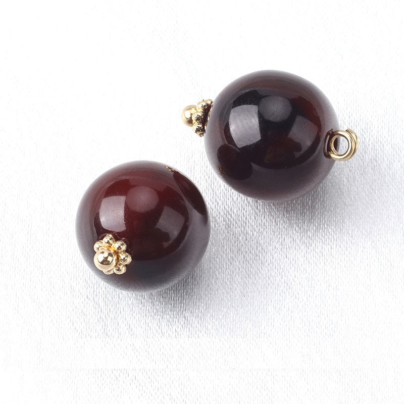 13mm Resin Bead Buttons with Flower Base for Chinese Silk Cheongsam Shirts 12pcs