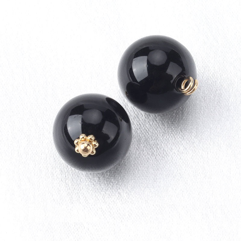 13mm Resin Bead Buttons with Flower Base for Chinese Silk Cheongsam Shirts 12pcs