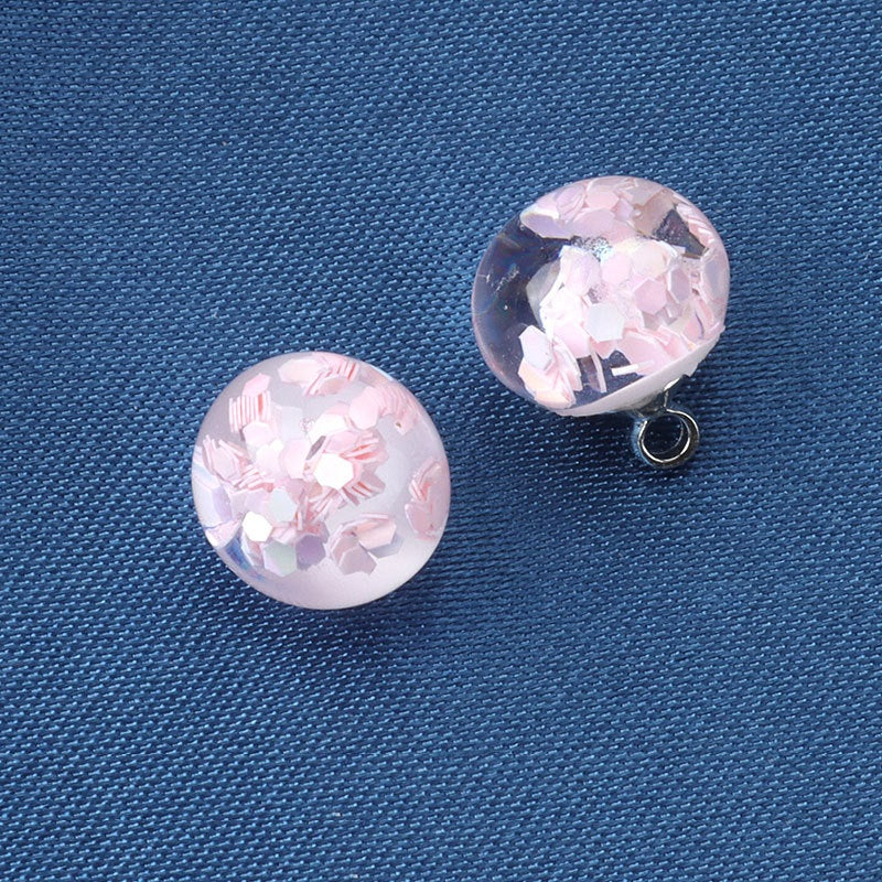 10mm Pink Turquoise Black Resin Ball High Shank Buttons for Shirts 20pcs