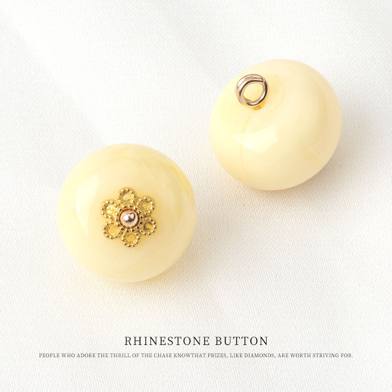 13mm Yellow Resin Chinese Bead Frog Buttons with Floral Base 20 Pack