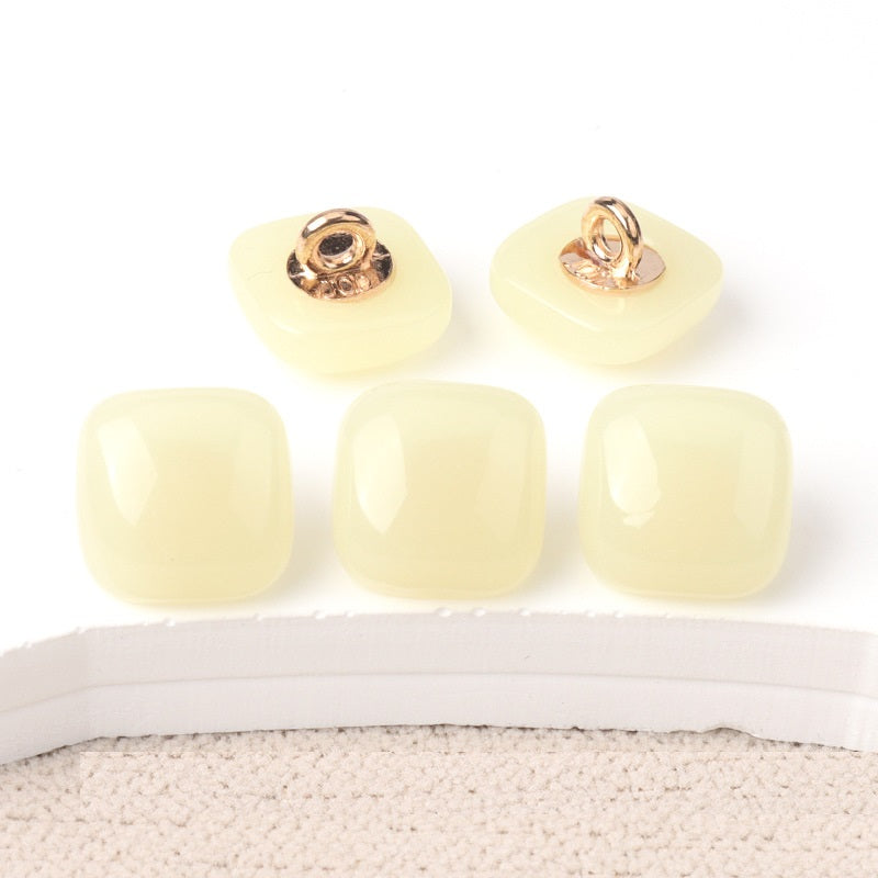 10.5mm Colorful Resin Square Buttons for Children's Sweaters Dresses 36 Pack 