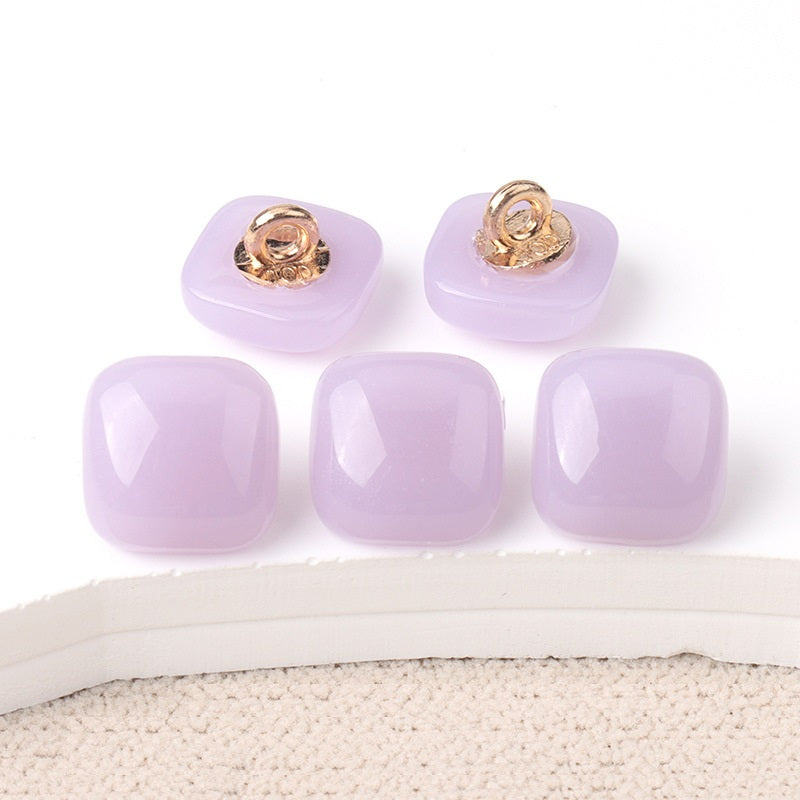 10.5mm Colorful Resin Square Buttons for Children's Sweaters Dresses 36 Pack 