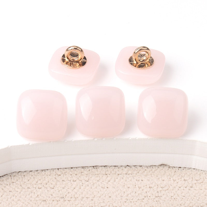 10.5mm Colorful Resin Square Buttons for Children's Sweaters Dresses 36 Pack 