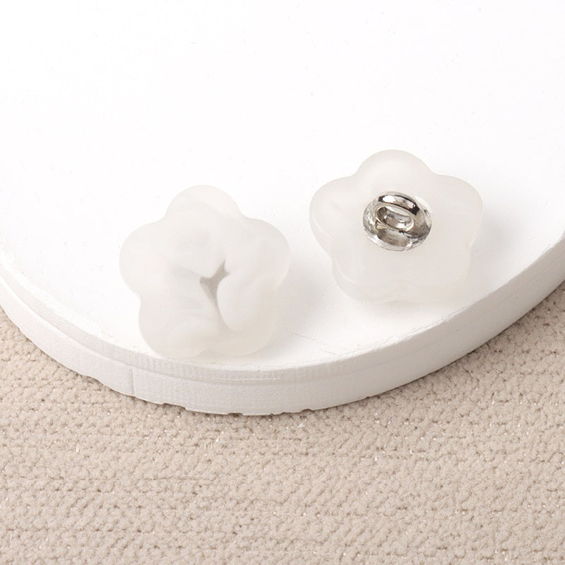 White Black Brown Resin Heart Flower Square Shape Shank Buttons 40 Pack