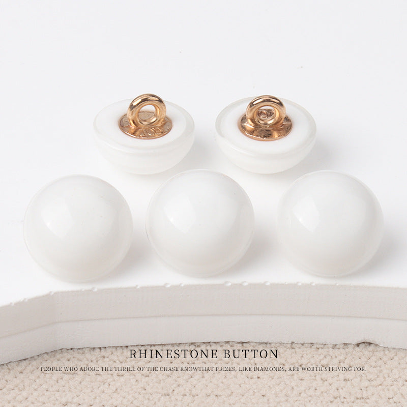 11mm Shiny Resin Mushroom Shape Fashion Buttons with Metal Shanks 60 Pack
