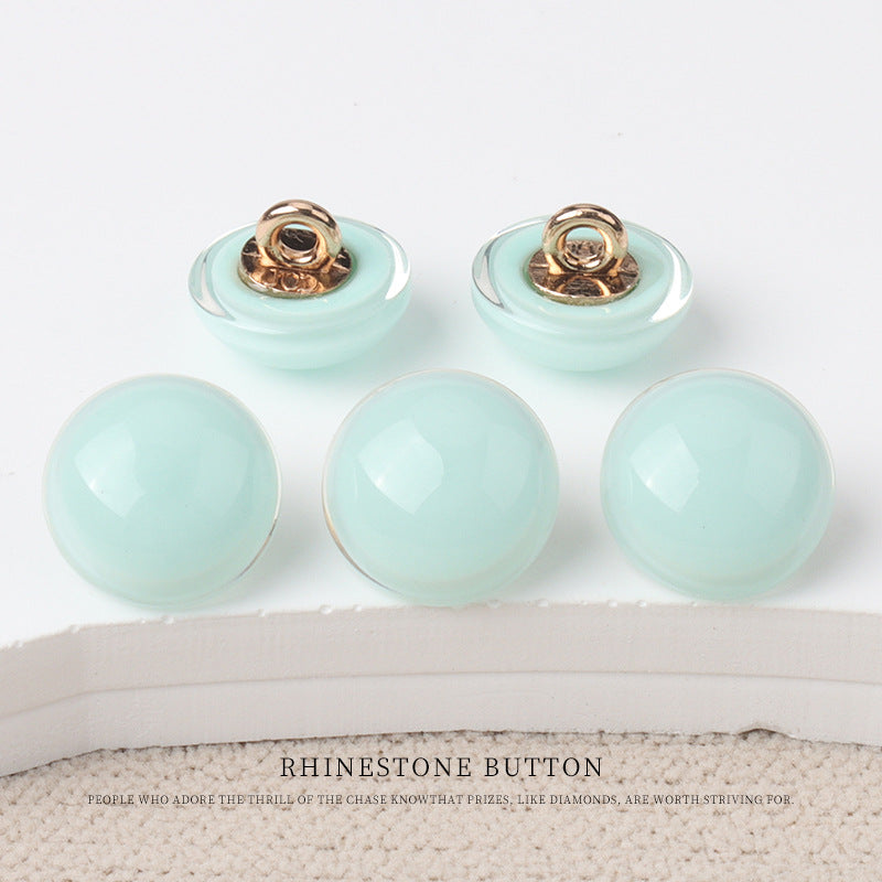 11mm Shiny Resin Mushroom Shape Fashion Buttons with Metal Shanks 60 Pack