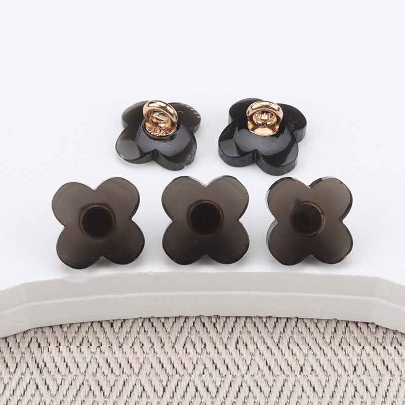 9.5mm Flower Shaped Resin Buttons High Shanks for Women's Shirts 30 Pack