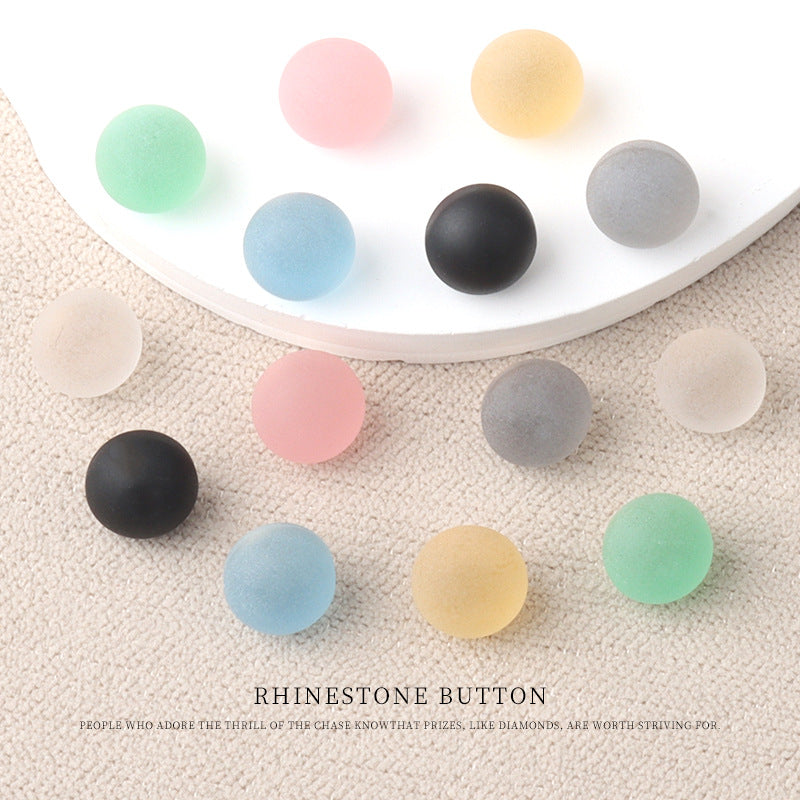 10mm 7 Color Round Matte Resin Small Buttons with Metal Shank 70 Pack