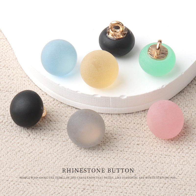 10mm 7 Color Round Matte Resin Small Buttons with Metal Shank 70 Pack