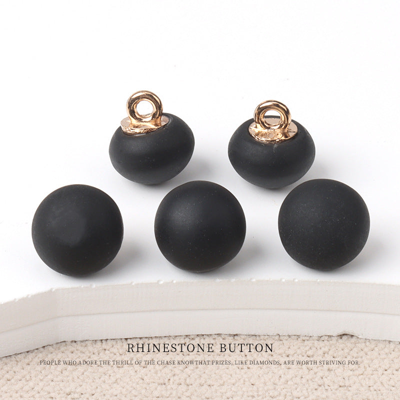 10mm 7 Color Round Matte Resin Small Buttons with Metal Shank 70 Pack