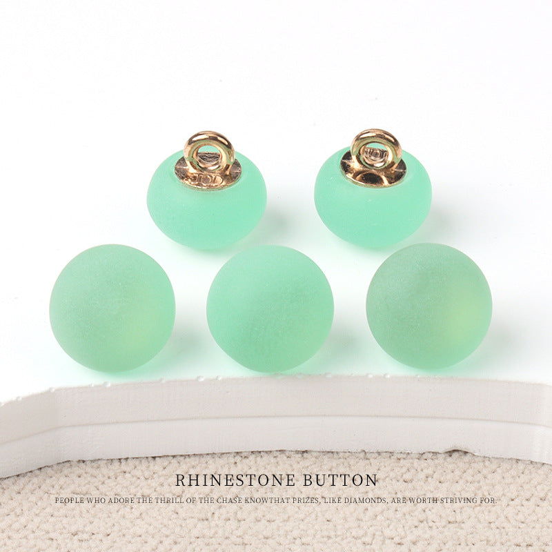10mm 7 Color Round Matte Resin Small Buttons with Metal Shank 70 Pack