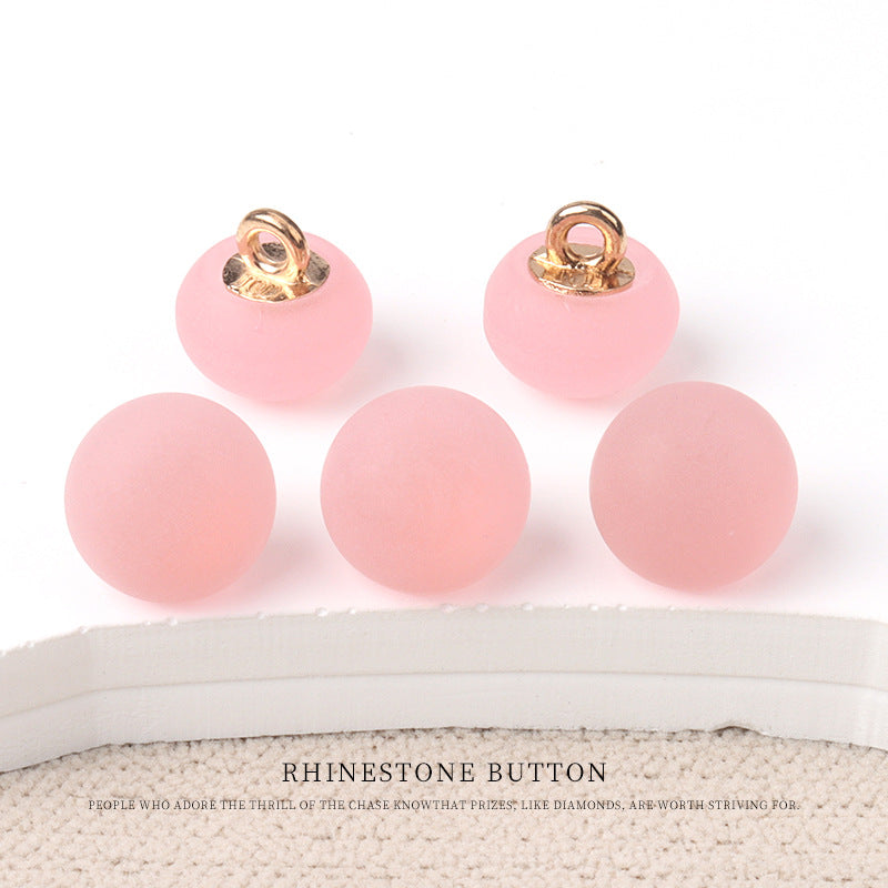 10mm 7 Color Round Matte Resin Small Buttons with Metal Shank 70 Pack