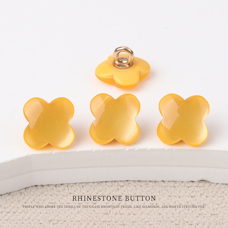 9.5mm Flower Shaped Resin Shank Buttons for Children's Sweaters 60 Pack - Lots of Buttons