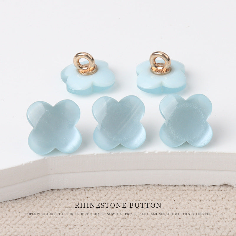 9.5mm Flower Shaped Resin Shank Buttons for Children's Sweaters 60 Pack - Lots of Buttons