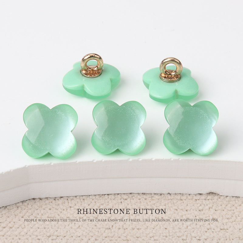 9.5mm Flower Shaped Resin Shank Buttons for Children's Sweaters 60 Pack - Lots of Buttons